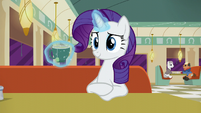 Rarity pauses while levitating her drink S6E9