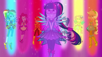 Equestria Girls bathed in the color of their geodes EG4