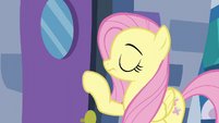Fluttershy about to knock on the door S6E11