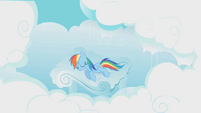 Rainbow Dash sleeping in the bed S01E10