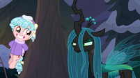Cozy Glow grins excitedly at Chrysalis S9E8