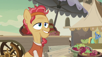 Elderly merchant pony in Somnambula S7E18