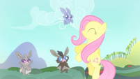 Fluttershy smiling at the bats S4E7