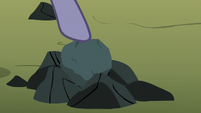 Limestone Pie pointing at the rock S8E3