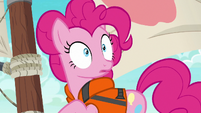 Pinkie Pie looking at the storm S6E22