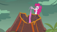Pinkie Pie pours sprinkles into the volcano EGDS1