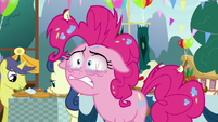 Pinkie Pie straining to keep her eyes open S7E23