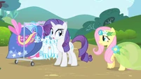 Rarity hear Fluttershy's plea.
