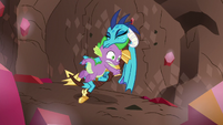 Spike pushes Ember out of the way S6E5