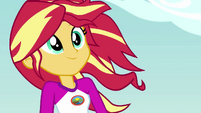 Sunset Shimmer with hair blowing in the wind EG4