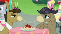 Cranky Doodle and Matilda sharing spaghetti S8E10