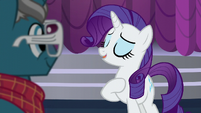 Rarity tells Fashion Plate of the collection's name S5E14