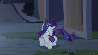 Rock clonks Rarity on the head S4E03