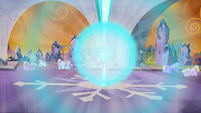 The Crystal Heart bursting from the collected power of the Crystal Ponies S3E02