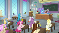 Trixie teaching a history class S9E20