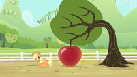 Applejack smiling at the apple S4E7