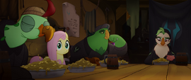 Celaeno, Boyle, and Squabble eating lunch MLPTM