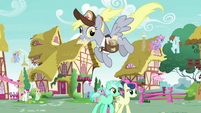 It looks like older Derpy still giving more mails in the future.... even parcels; Note that Lyra Heartstrings and Sweetie Drops are older wives, too.