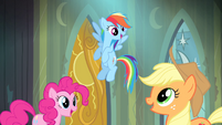 Pinkie Pie, Dash, and Applejack excited S4E06