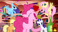 Pinkie Pie swallowing cupcake in one bite S1E1