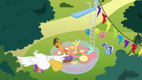 Ponies swimming in a bowl of punch S4E12