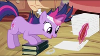 Twilight writing on a paper S2E20