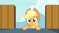 Applejack reaching the tower's top S4E20