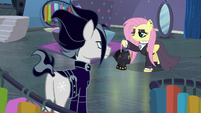 Goth Fluttershy "black leather and metal studs" S8E4