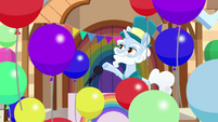 Grandpa Skies surrounded by balloons MLPRR
