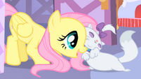 Opal and Fluttershy hugging S1E17