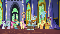 Pillars of Equestria uneasily look at each other S7E26