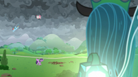 Queen Chrysalis observing the battle S9E25