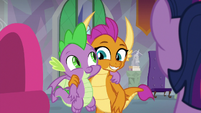 Spike and Smolder arm-in-arm S9E9