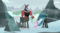 Tirek, Cozy, and Chrysalis nod at each other S9E8