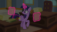 Twilight levitating another piece of paper S8E16