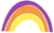 Purple, orange, and yellow-striped rainbow