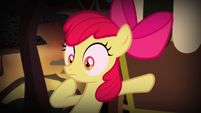 Apple Bloom pushing cart over hill S4E17