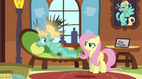 Fluttershy not buying Zephyr's act S6E11
