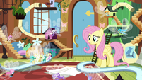 Fluttershy telling Breezies it's time to go S4E16