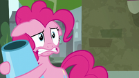 Pinkie Pie hugging her party cannon S6E3