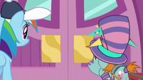 Rainbow and Snips outside RD's classroom S9E15