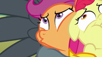 Scootaloo suffocating in Gabby's hug S6E19