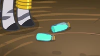 Zecora's bottles fall on the floor S7E19.png (555 KB) Too bad Zecora never thought to label these bottles.