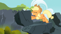 Applejack pushing a Boulder S3E09