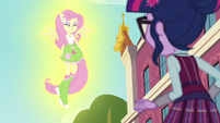 Fluttershy floating in front of Twilight EG3