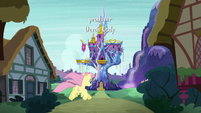 Fluttershy follows her cutie mark to the castle S5E23