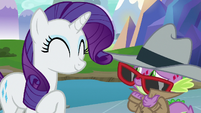 Rarity likes Spike's outfit S8E11