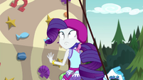 Rarity loses her grip on the rock climbing wall EG4
