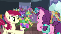 Rose giving flowers to Sugar Belle S9E23