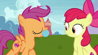 Scootaloo brings toy ball to Apple Bloom S7E6